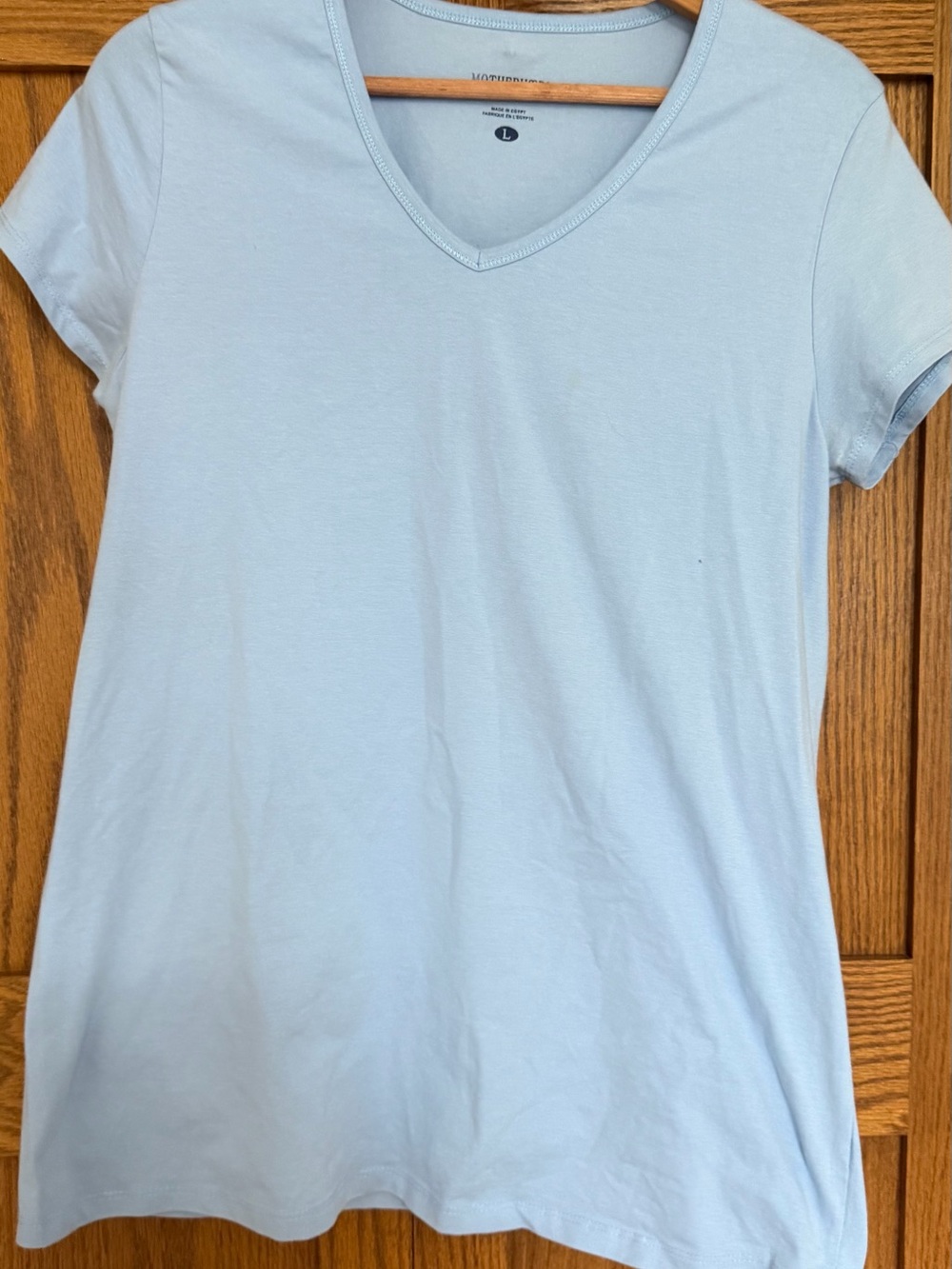 Motherhood Maternity Light Blue V-Neck Short Sleeve Tee